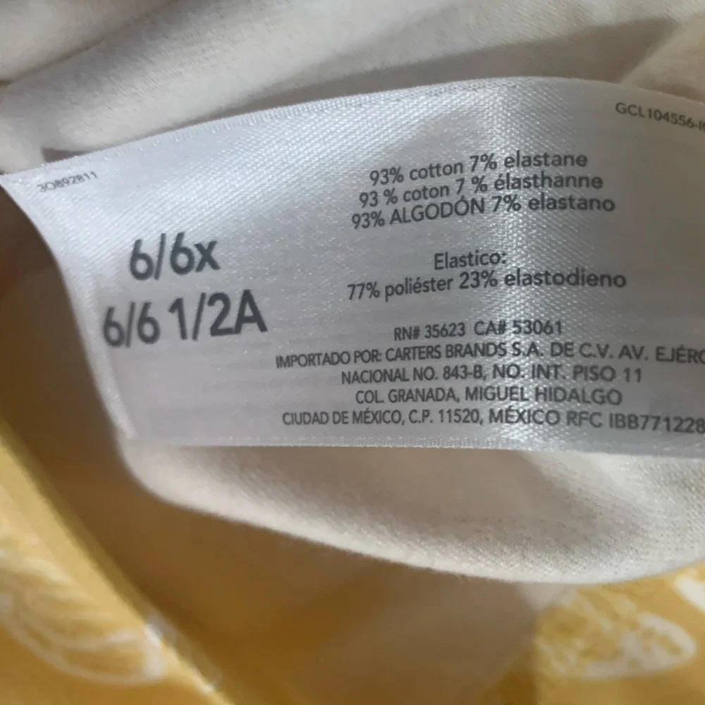 OshKosh Yellow Butterfly Print Girls Leggings 6/6X